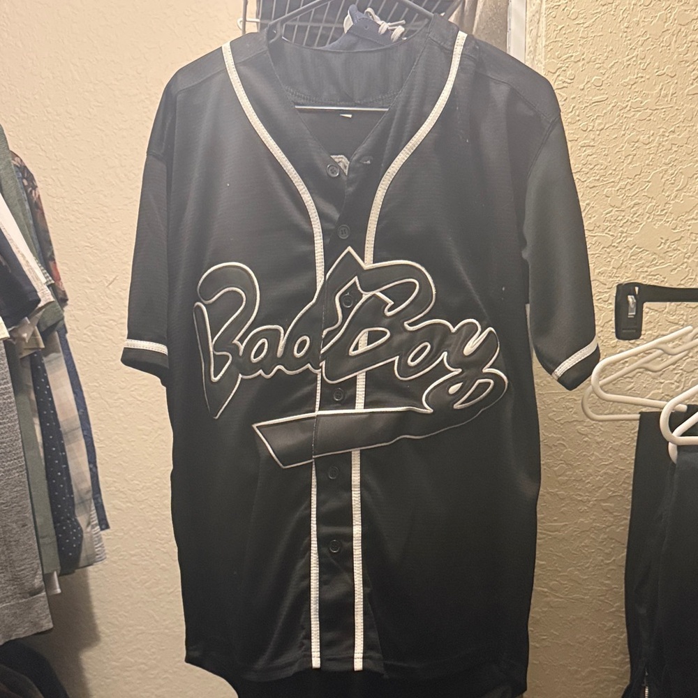 Biggie Black Bad Boy Button-Up Jersey